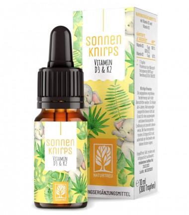 Naturtreu - Vitamin D3 i K2 kapi za djecu od 1 godine starosti, 10 ml Naturtreu - Vitamin D3 i K2 kapi za djecu od 1 godine starosti, 10 ml